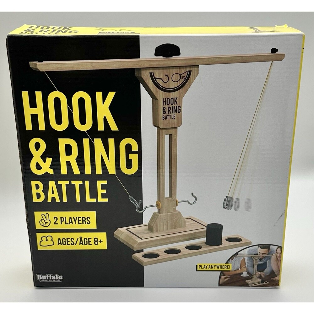 Buffalo Games Hook & Ring Battle Tabletop Ring Toss Game 2 Player Party Game